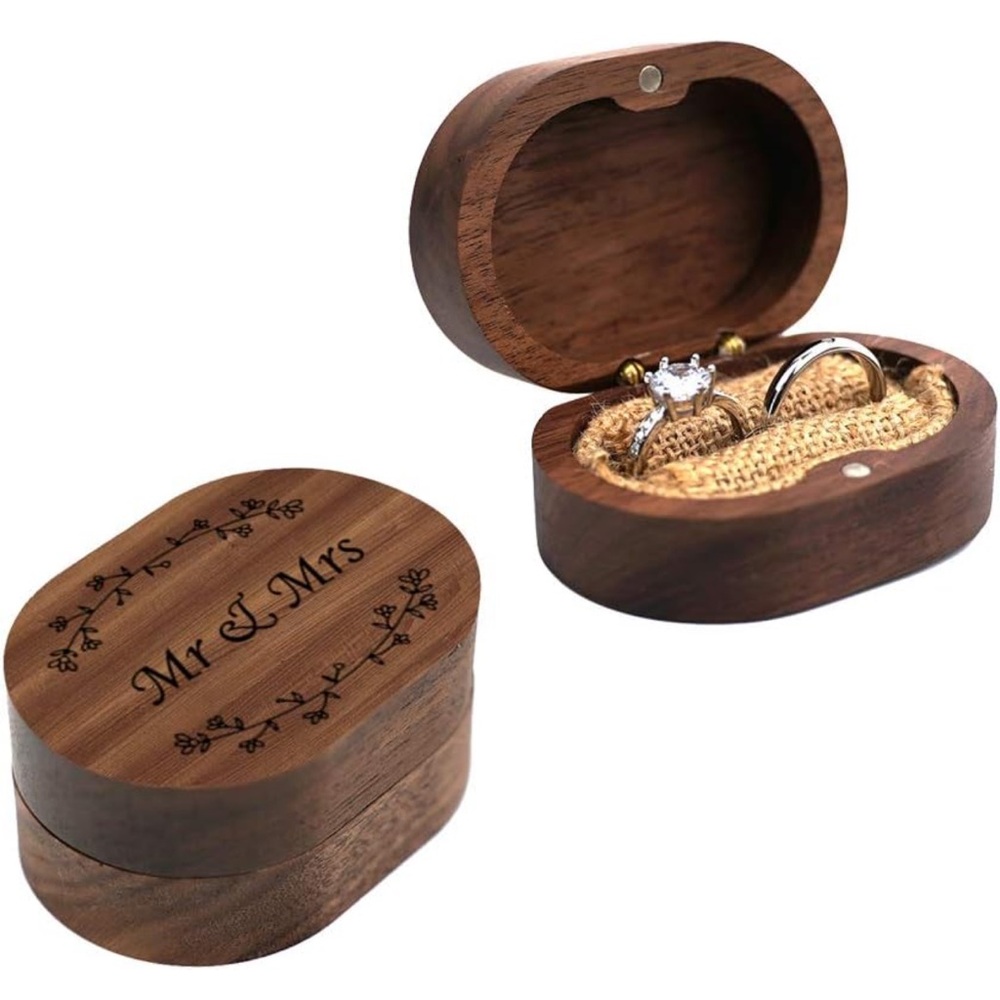 Wooden Ring Box with Engraving